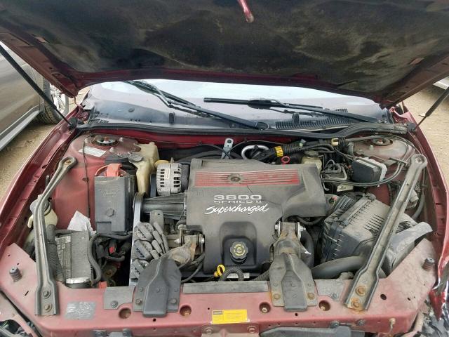 1G2WR12181F183694 - 2001 PONTIAC GRAND PRIX Бордовый фото 7