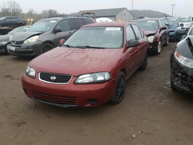 3N1CB51D0YL356679 - 2000 NISSAN SENTRA BAS BURGUNDY photo 2