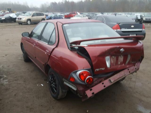 3N1CB51D0YL356679 - 2000 NISSAN SENTRA BAS BURGUNDY photo 3