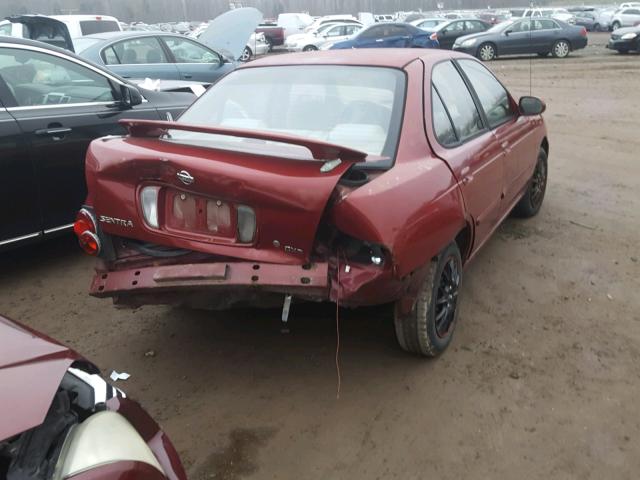 3N1CB51D0YL356679 - 2000 NISSAN SENTRA BAS BURGUNDY photo 4