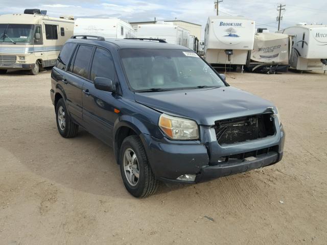 5FNYF18556B020567 - 2006 HONDA PILOT EX BLUE photo 1