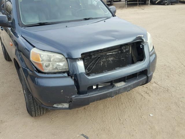 5FNYF18556B020567 - 2006 HONDA PILOT EX BLUE photo 9