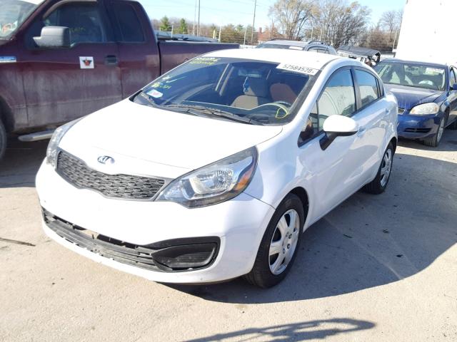 KNADM4A35D6170439 - 2013 KIA RIO LX WHITE photo 2