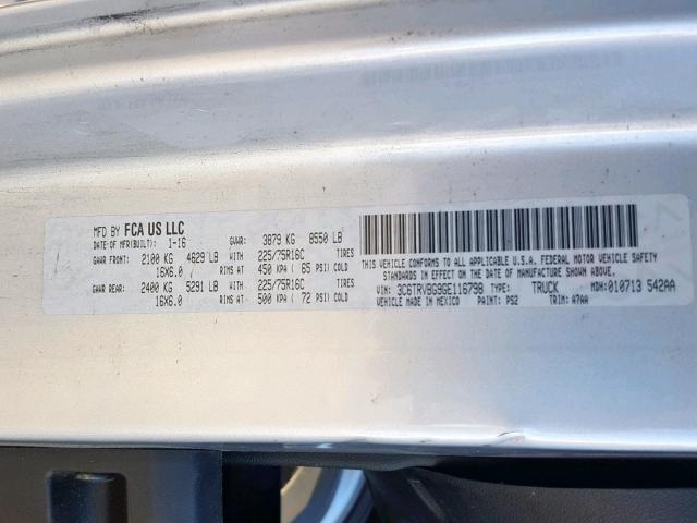 3C6TRVBG9GE116798 - 2016 RAM PROMASTER 白色 照片 10