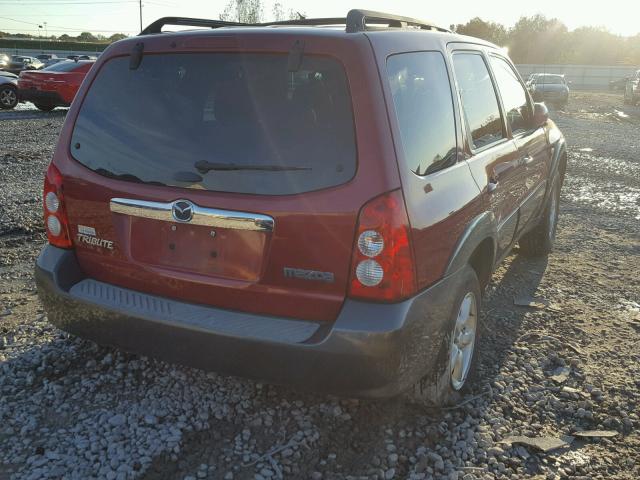 4F2YZ04185KM43696 - 2005 MAZDA TRIBUTE S RED photo 4