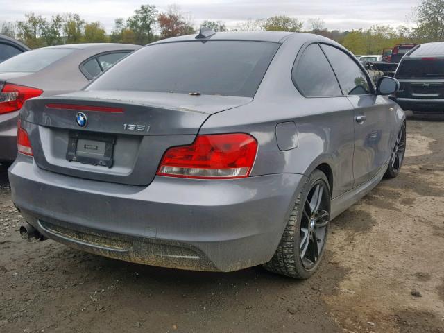 WBAUC9C57CVM13185 - 2012 BMW 135 I GRAY photo 4