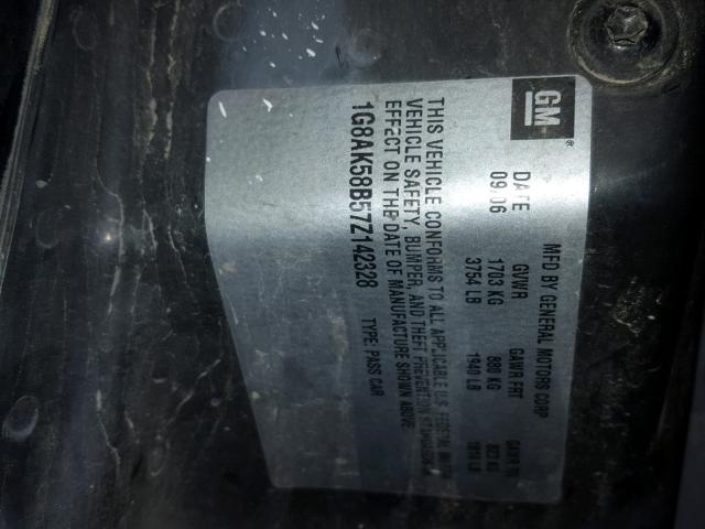 1G8AK58B57Z142328 - 2007 SATURN ION LEVEL BLACK photo 10