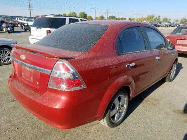 KL1TG56618B008231 - 2008 CHEVROLET AVEO LT MAROON photo 4