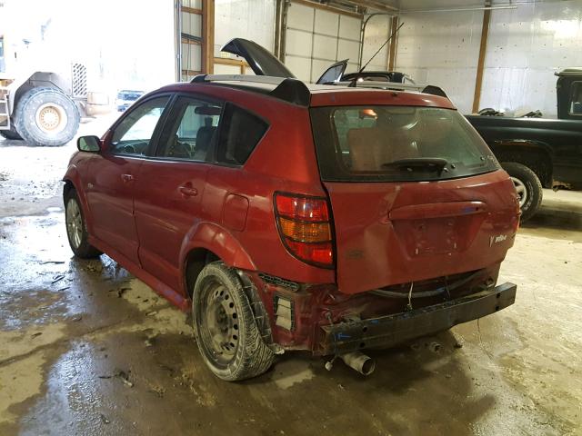 5Y2SL65877Z406820 - 2007 PONTIAC VIBE RED photo 3