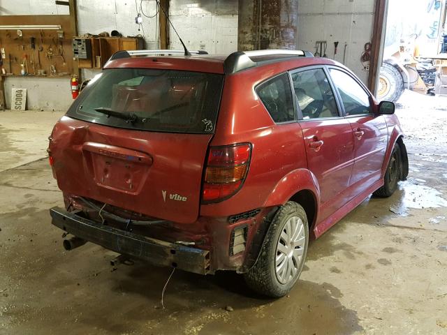 5Y2SL65877Z406820 - 2007 PONTIAC VIBE RED photo 4