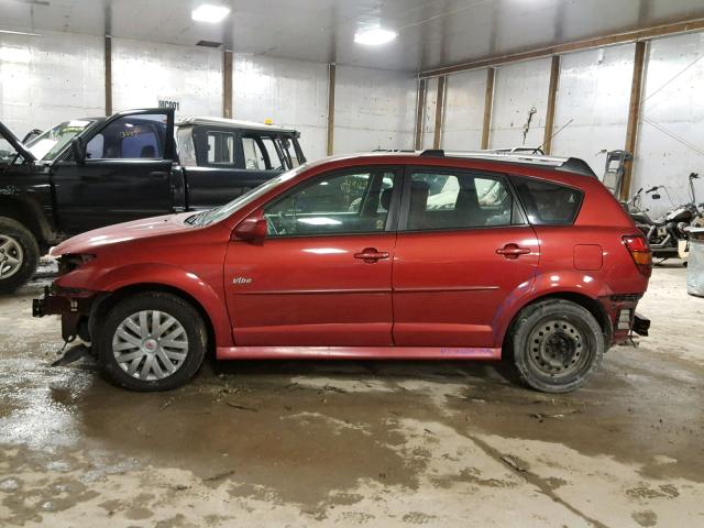 5Y2SL65877Z406820 - 2007 PONTIAC VIBE RED photo 9