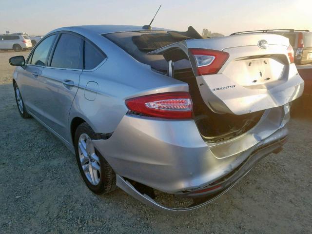 3FA6P0H72DR365315 - 2013 FORD FUSION SE SILVER photo 3