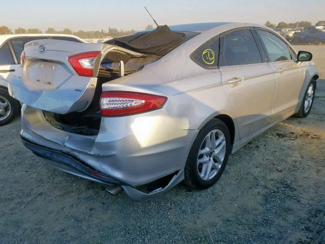 3FA6P0H72DR365315 - 2013 FORD FUSION SE SILVER photo 4