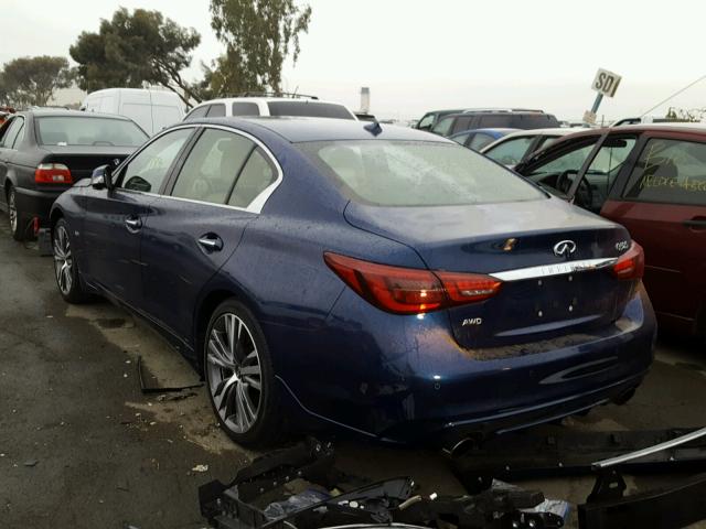 JN1EV7AR9JM434878 - 2018 INFINITI Q50 LUXE BLUE photo 3