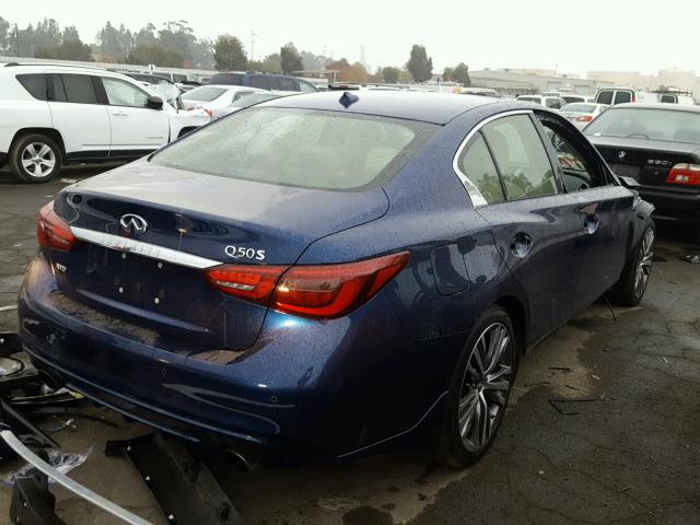 JN1EV7AR9JM434878 - 2018 INFINITI Q50 LUXE BLUE photo 4