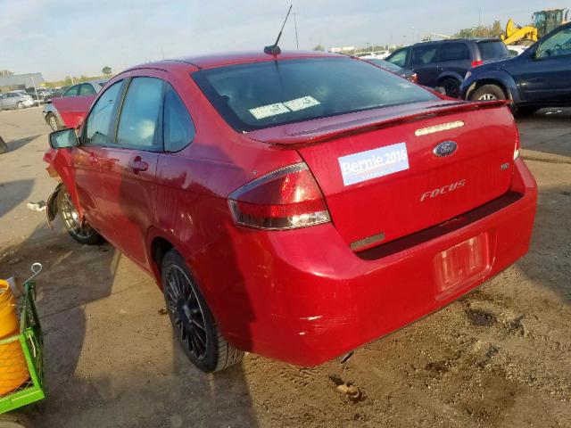 1FAHP3GN9AW181069 - 2010 FORD FOCUS SES RED photo 3