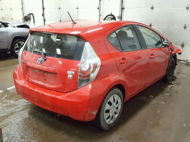 JTDKDTB36D1535081 - 2013 TOYOTA PRIUS C RED photo 4