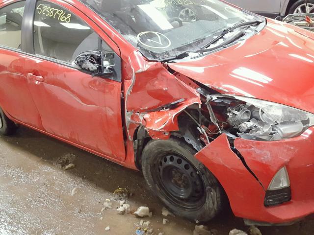 JTDKDTB36D1535081 - 2013 TOYOTA PRIUS C RED photo 9