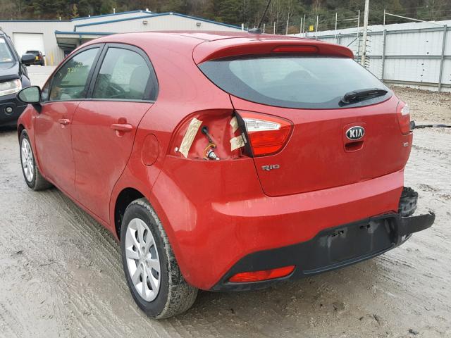 KNADM5A34E6417716 - 2014 KIA RIO LX RED photo 3