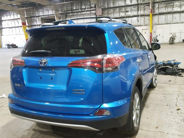 JTMDJREV5GD050273 - 2016 TOYOTA RAV4 HV LI BLUE photo 4