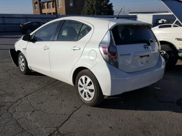 JTDKDTB33E1063228 - 2014 TOYOTA PRIUS C WHITE photo 3