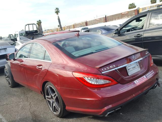 WDDLJ7EB6CA025101 - 2012 MERCEDES-BENZ CLS 63 AMG BURGUNDY photo 3