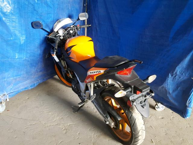 MLHMC4105D5301769 - 2013 HONDA CBR250 R ORANGE photo 3