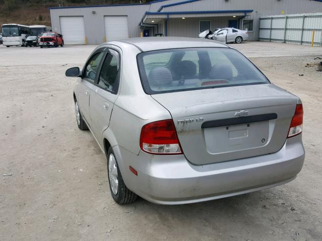 KL1TD52695B458333 - 2005 CHEVROLET AVEO BASE Күміс фото 3