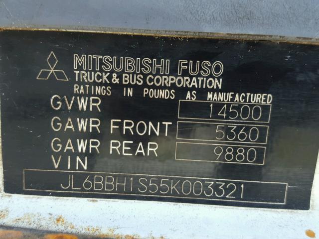 JL6BBH1S55K003321 - 2005 MITSUBISHI FE WHITE photo 10