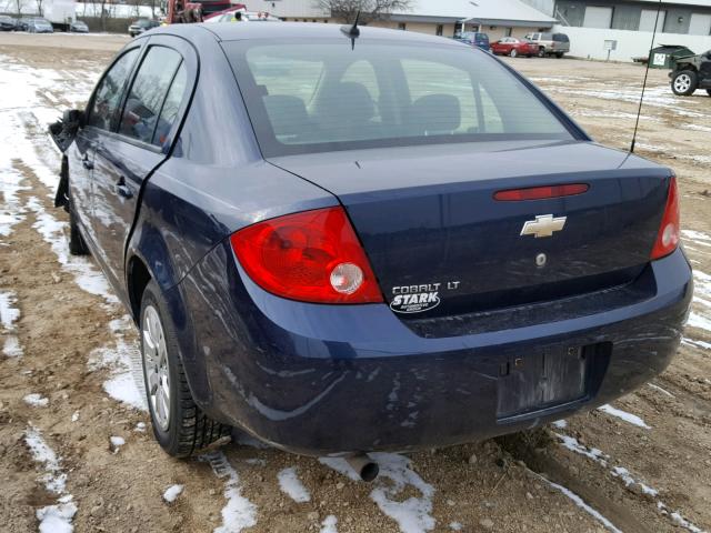 1G1AT58H397170398 - 2009 CHEVROLET COBALT LT BLUE photo 3