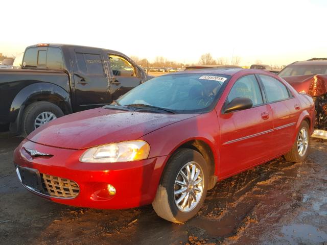 1C3EL56R42N291824 - 2002 CHRYSLER SEBRING LX RED photo 2