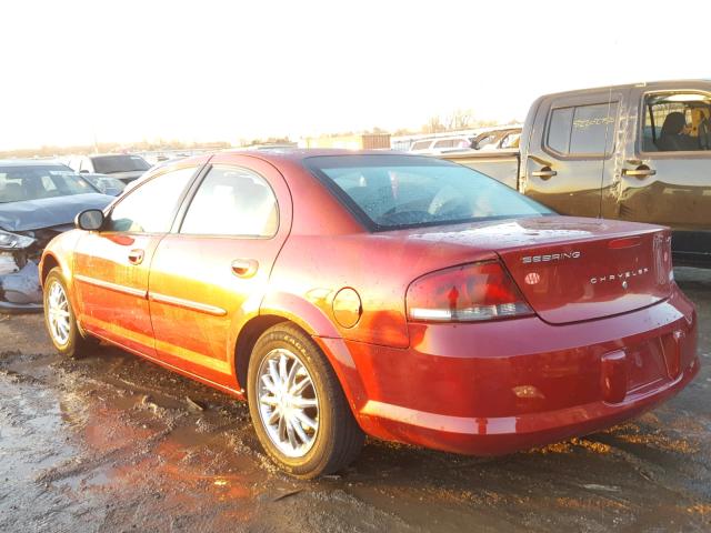 1C3EL56R42N291824 - 2002 CHRYSLER SEBRING LX RED photo 3