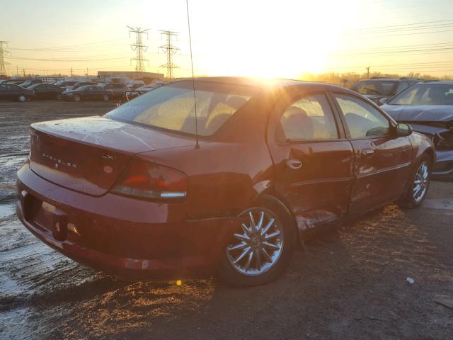 1C3EL56R42N291824 - 2002 CHRYSLER SEBRING LX RED photo 4