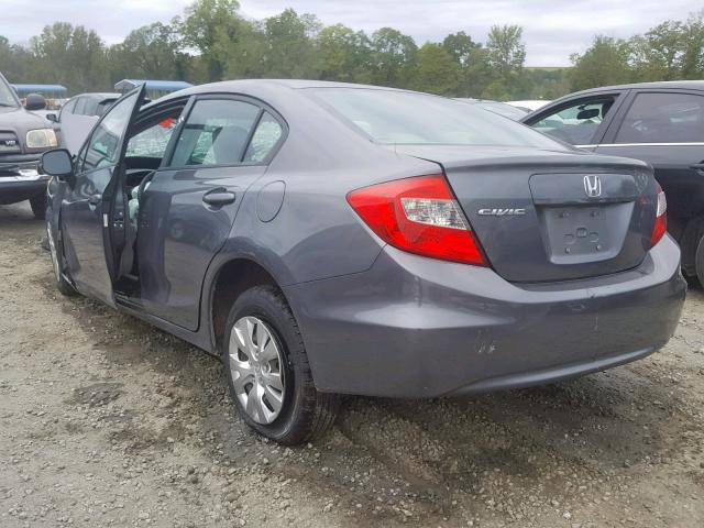 19XFB2F53CE086614 - 2012 HONDA CIVIC LX GRAY photo 3