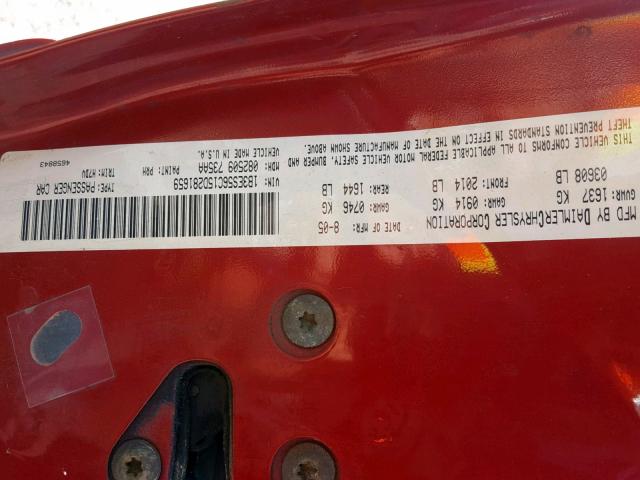 1B3ES56C15D281659 - 2005 DODGE NEON SXT RED photo 10