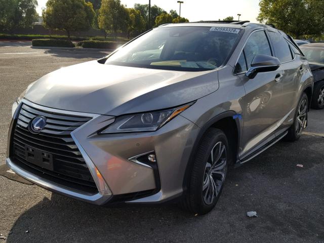 2T2BGMCA6HC009962 - 2017 LEXUS RX 450H GRAY photo 2