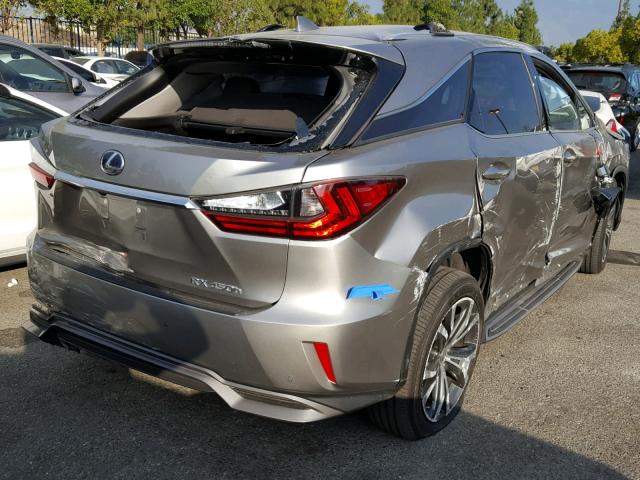 2T2BGMCA6HC009962 - 2017 LEXUS RX 450H GRAY photo 4