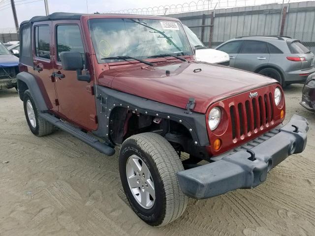 1J4GA39147L140919 - 2007 JEEP WRANGLER X BURGUNDY photo 1