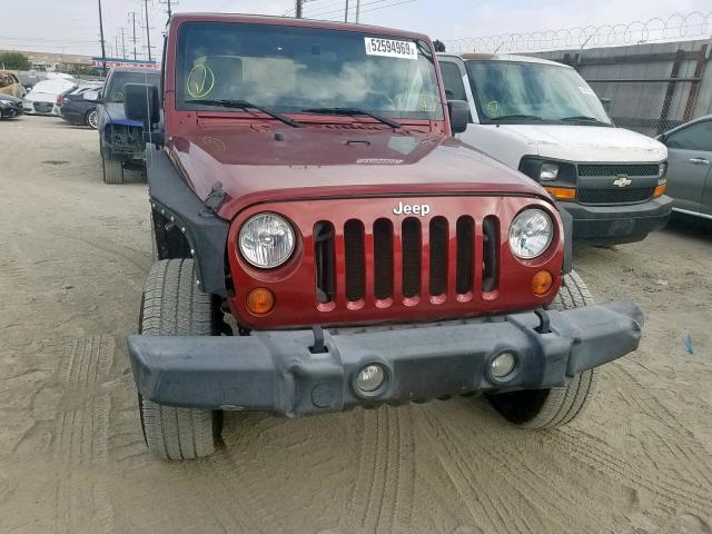 1J4GA39147L140919 - 2007 JEEP WRANGLER X BURGUNDY photo 9