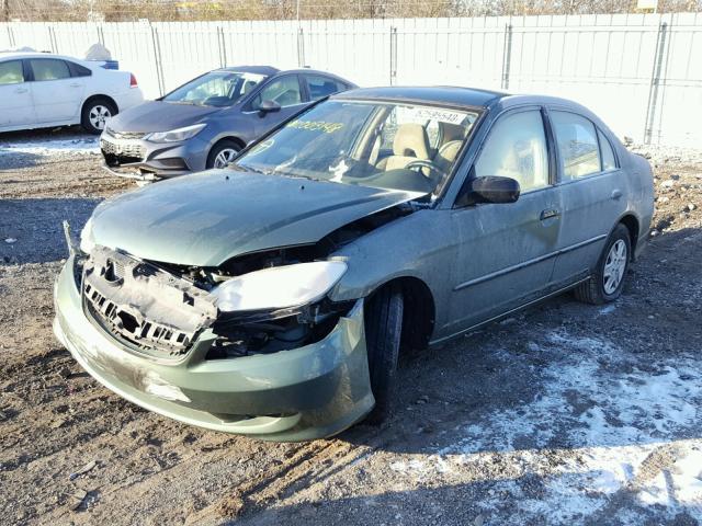 1HGES16354L003148 - 2004 HONDA CIVIC DX V GREEN photo 2