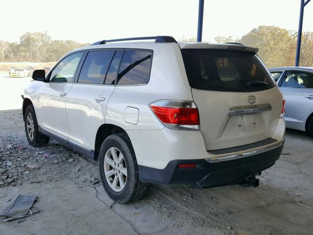 5TDZA3EH1DS042720 - 2013 TOYOTA HIGHLANDER WHITE photo 3