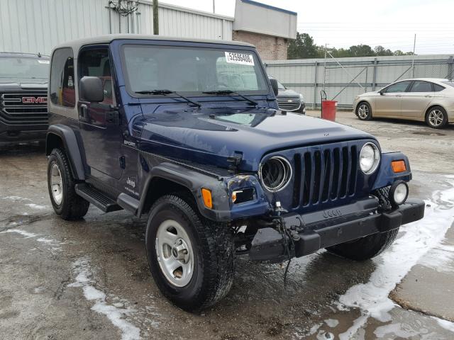 1J4FA49S33P311771 - 2003 JEEP WRANGLER / BLUE photo 1