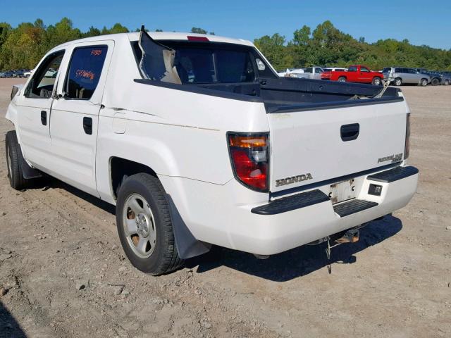 2HJYK16277H518684 - 2007 HONDA RIDGELINE WHITE photo 3