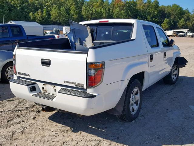 2HJYK16277H518684 - 2007 HONDA RIDGELINE WHITE photo 4