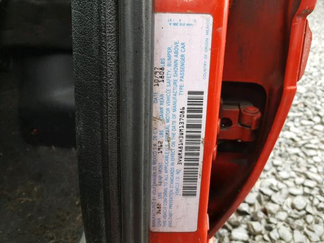 3VWRA81H3WM137086 - 1998 VOLKSWAGEN JETTA GL RED photo 10