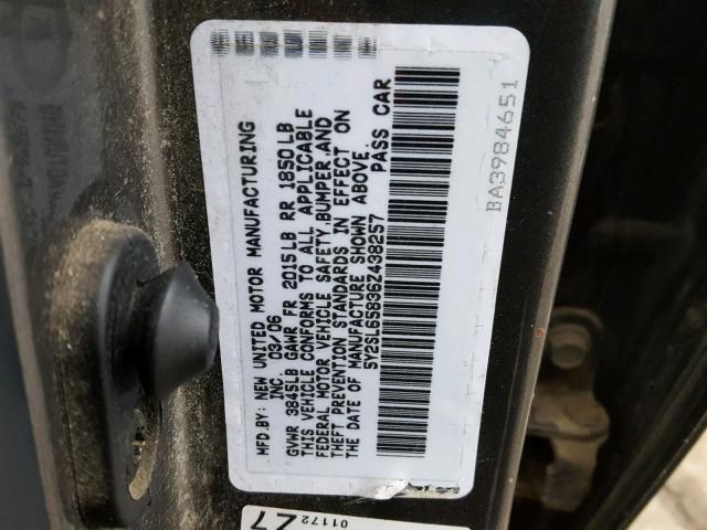 5Y2SL65836Z438257 - 2006 PONTIAC VIBE GRAY photo 10