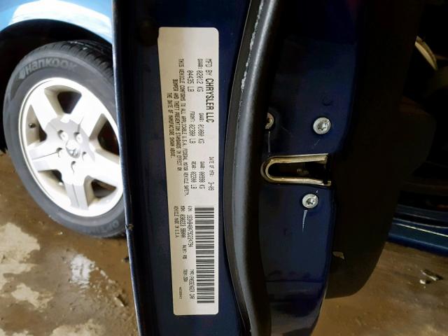 1B3HB48A79D224794 - 2009 DODGE CALIBER SX BLUE photo 10