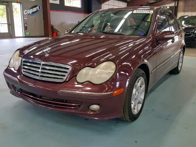 WDBRF92H66F769586 - 2006 MERCEDES-BENZ C 280 4MAT BURGUNDY photo 2