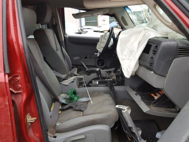 1J8HG48K96C280089 - 2006 JEEP COMMANDER Tünd qırmızı foto 5