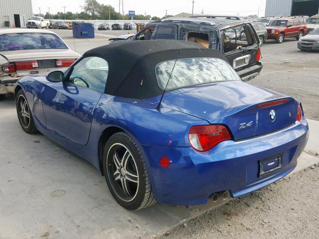 4USBU33566LW68537 - 2006 BMW Z4 3.0 BLUE photo 3